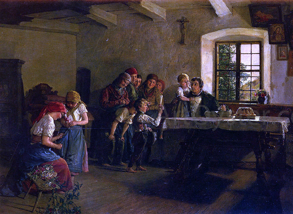 Ferdinand Georg Waldmuller The Center of Attention - Canvas Print