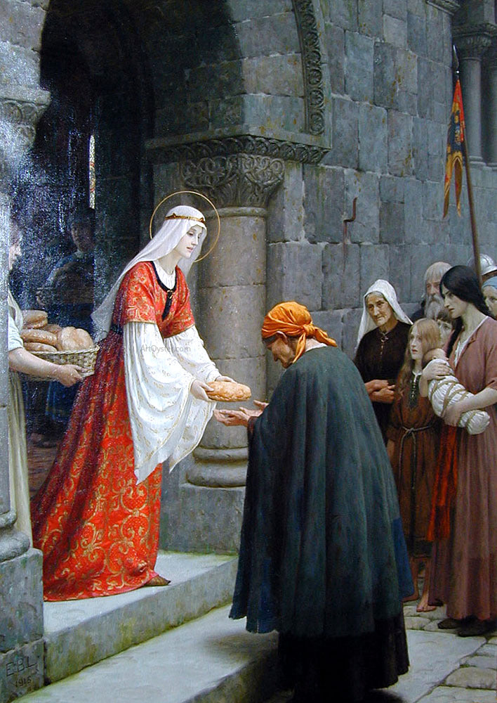 Edmund Blair Leighton The Charity of St. Elizabeth of Hungary - Canvas Print
