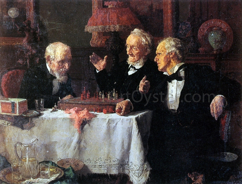 Louis C Moeller The Chess Game - Canvas Print