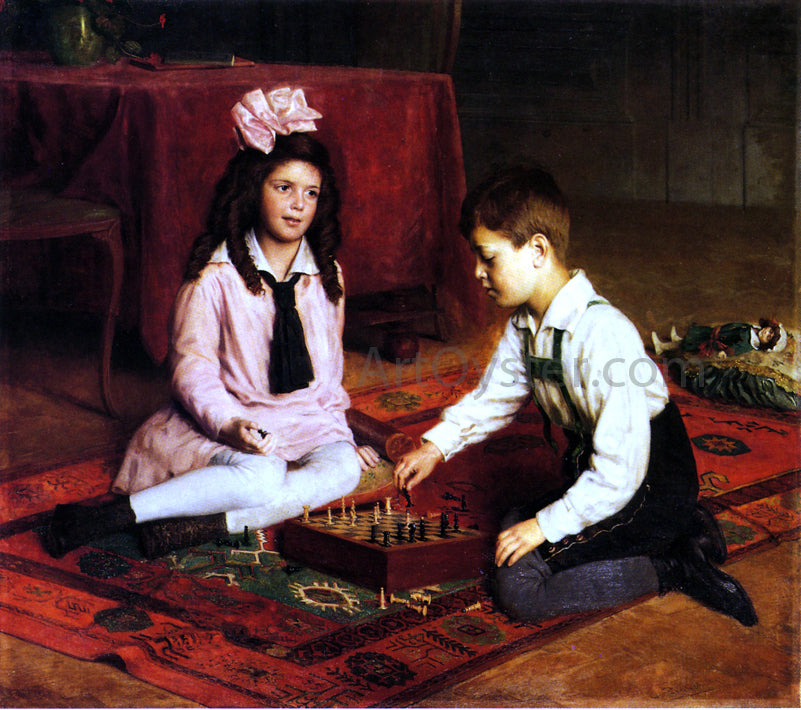 Carl Probst The Chess Match - Canvas Print