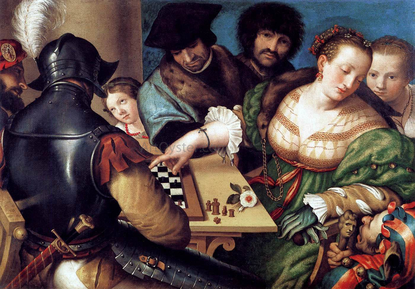 Giulio Campi The Chess Players - Canvas Print