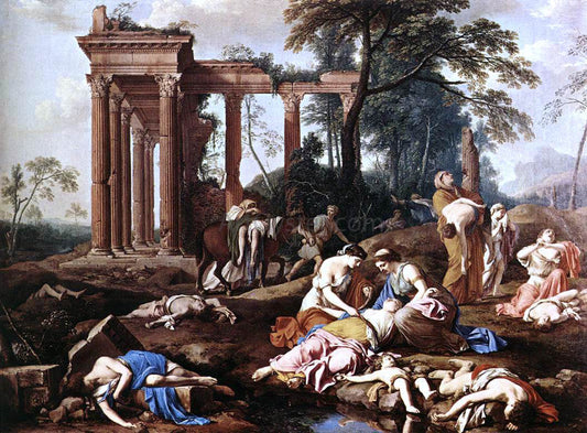 Laurent De La Hire The Children of Bethel Mourned by their Mothers - Canvas Print