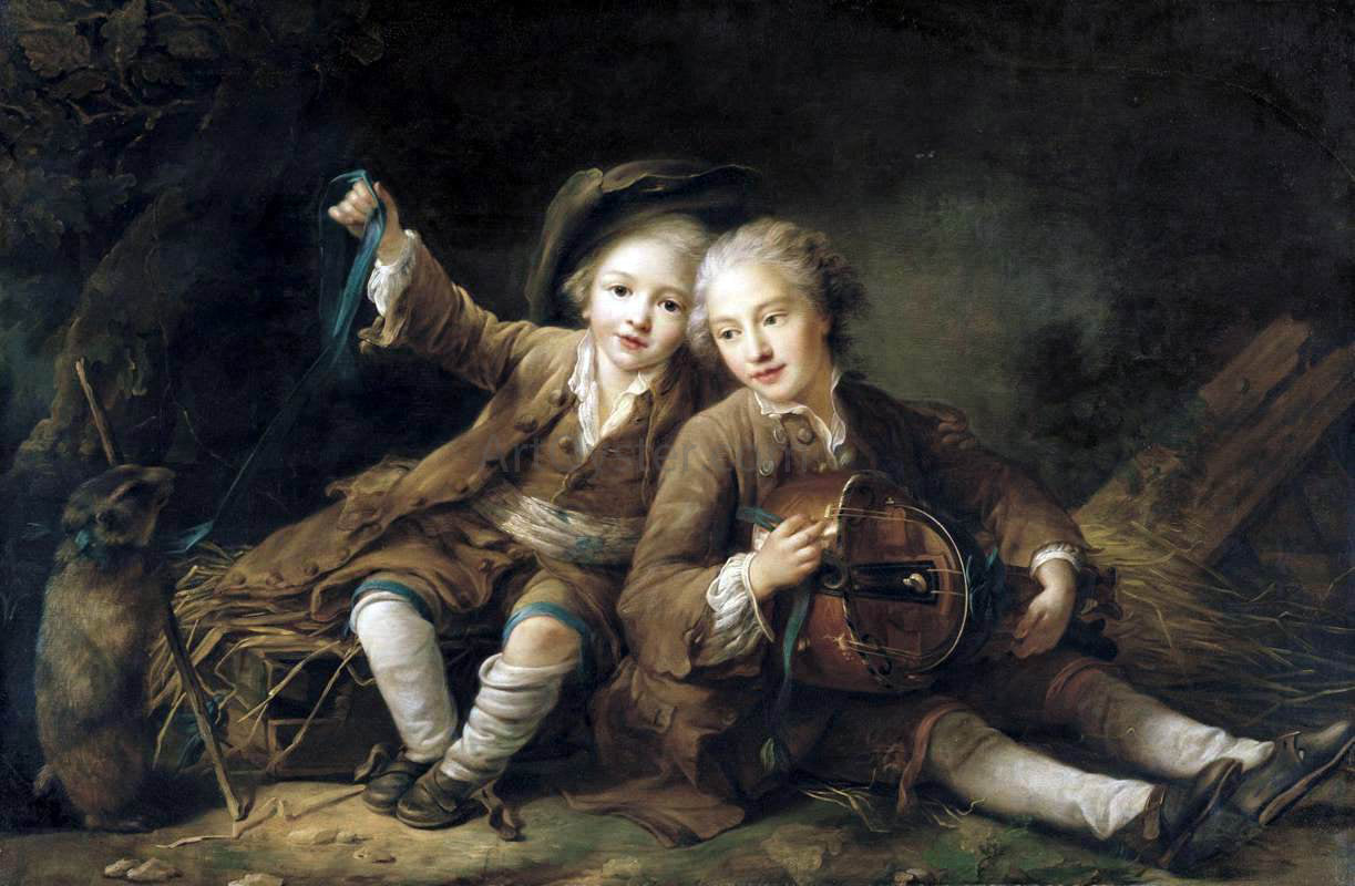 Francois-Hubert Drouais The Children of the Duc de Bouillon - Canvas Print