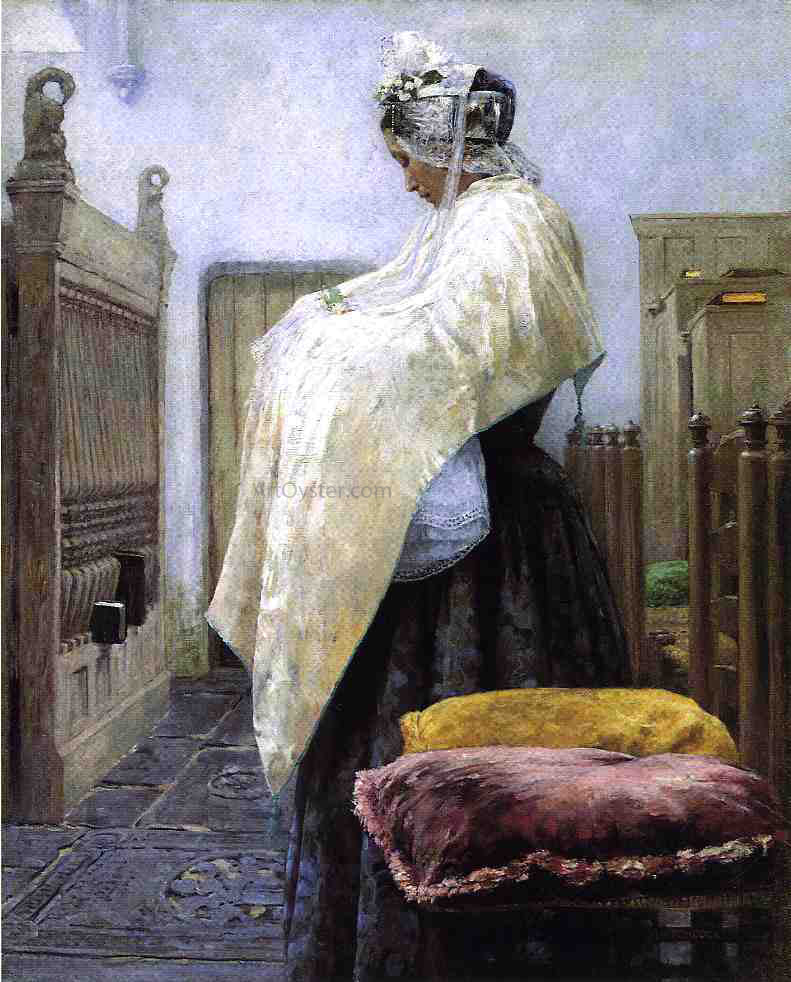 George Hitchcock The Christening - Canvas Print