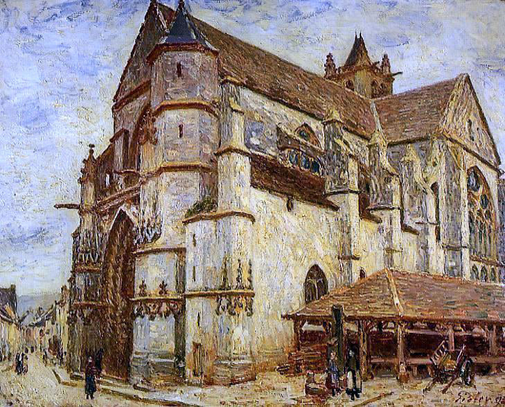 Alfred Sisley The Church at Moret, Icy Weather - Canvas Print