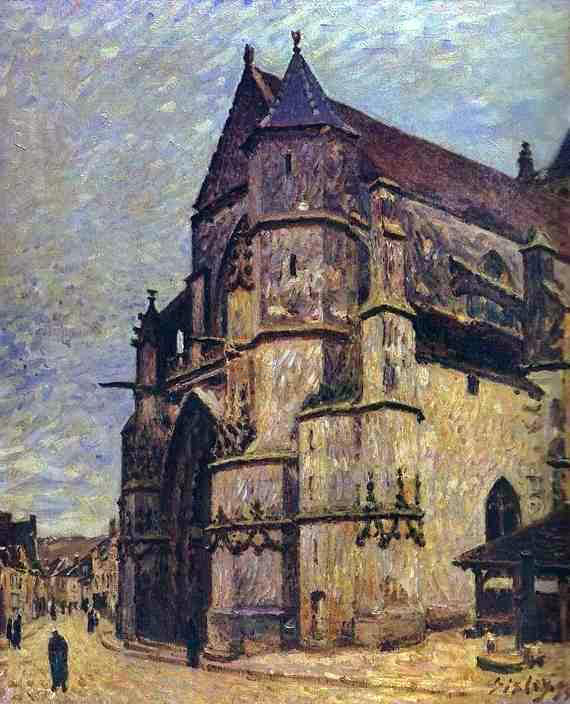 Alfred Sisley The Church at Moret, Winter - Canvas Print