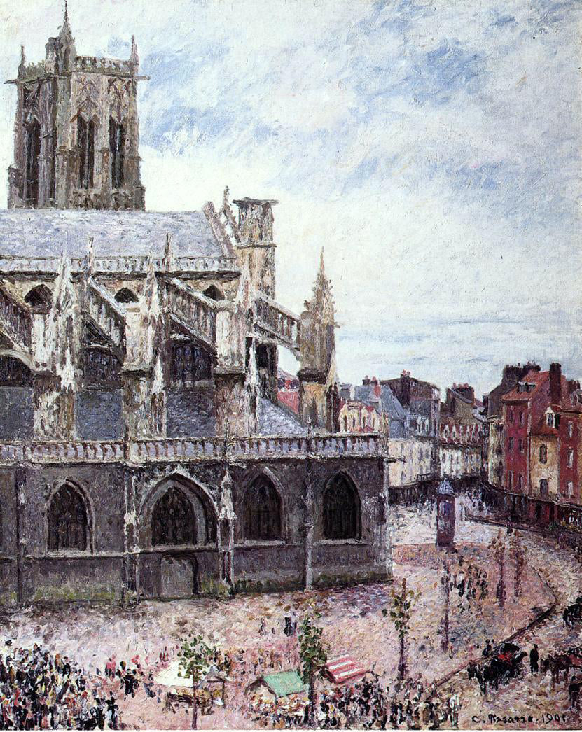 Camille Pissarro The Church of Saint-Jacues, Dieppe, Rainy Weather - Canvas Print