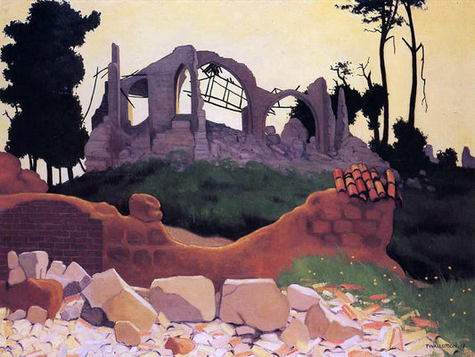Felix Vallotton The Church of Souain in Sihlouette - Canvas Print