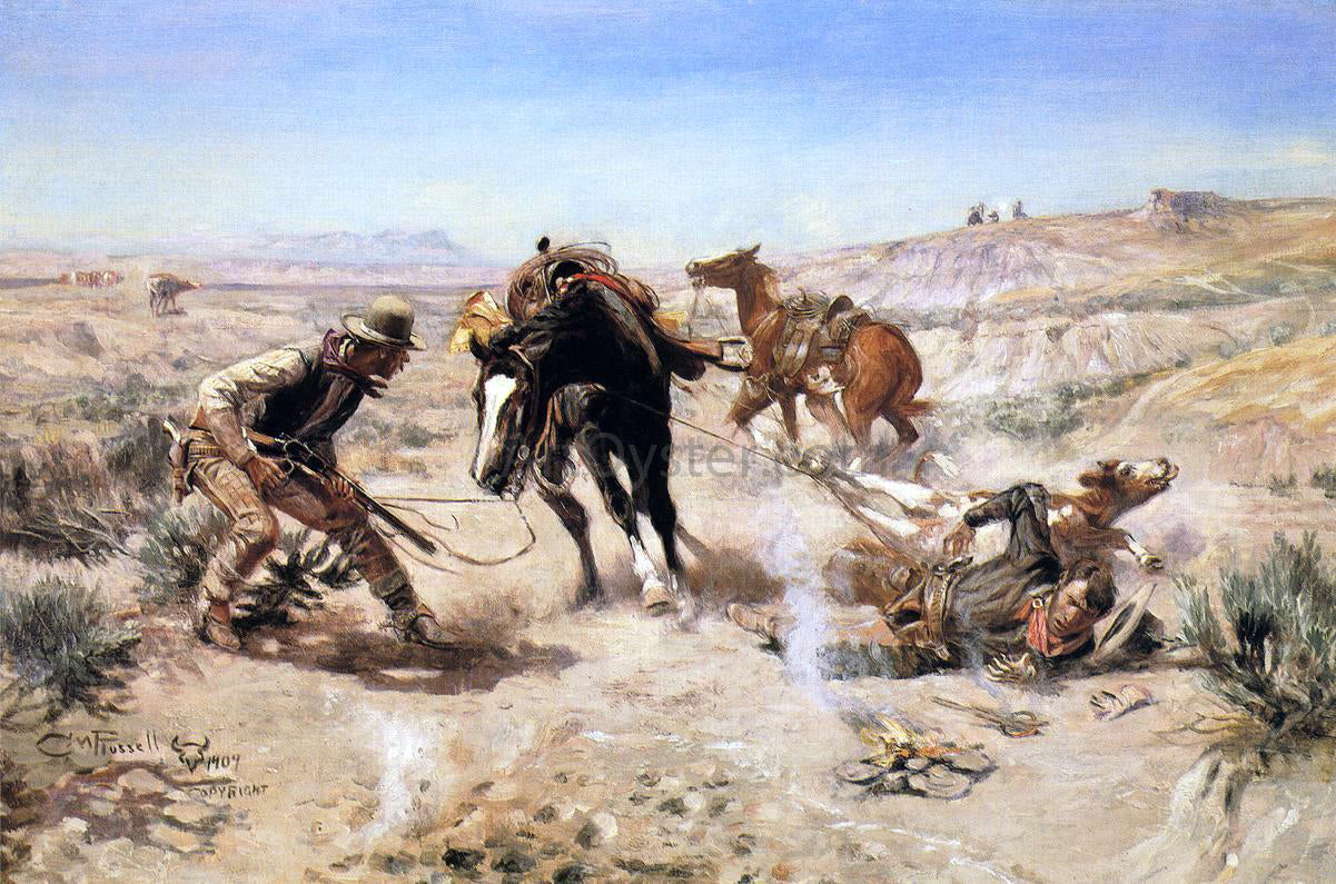Charles Marion Russell The Cinch Ring - Canvas Print