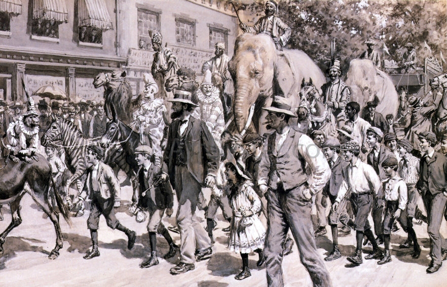 Arthur B Frost The Circus is in Town - Canvas Print