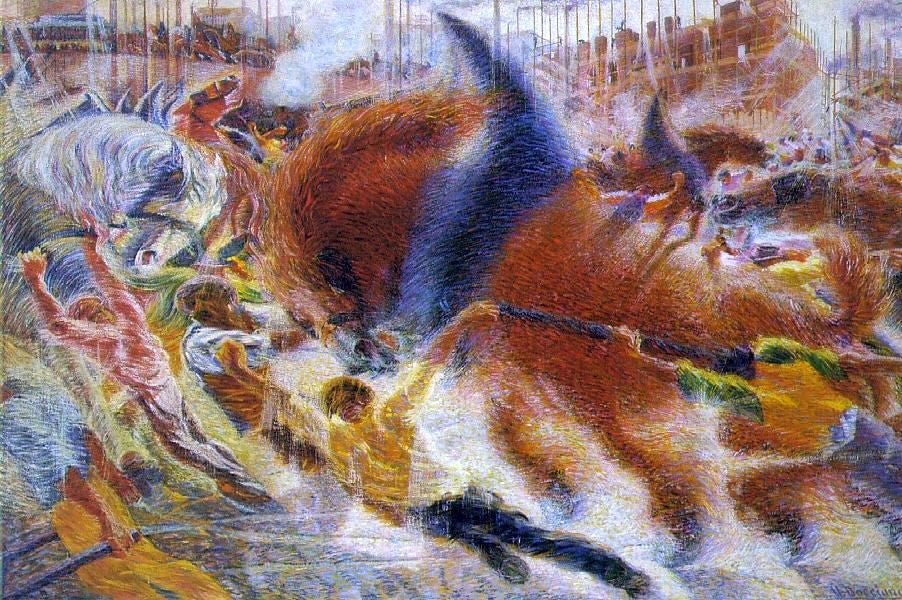 Umberto Boccioni The City Rises - Canvas Print