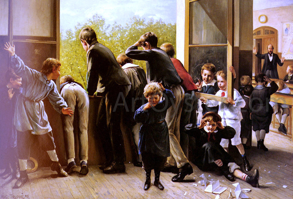 Auguste Joseph Trupheme The Class Pranksters - Canvas Print