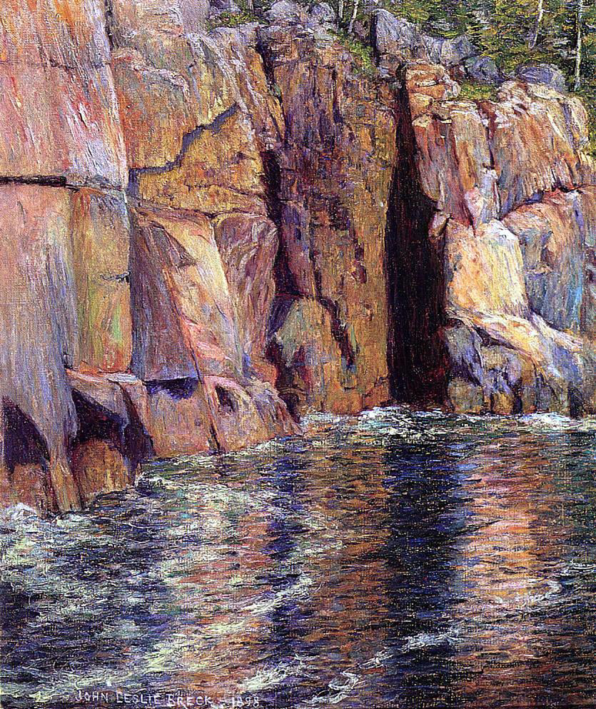 John Leslie Breck The Cliffs at Ironbound Island, Maine - Canvas Print