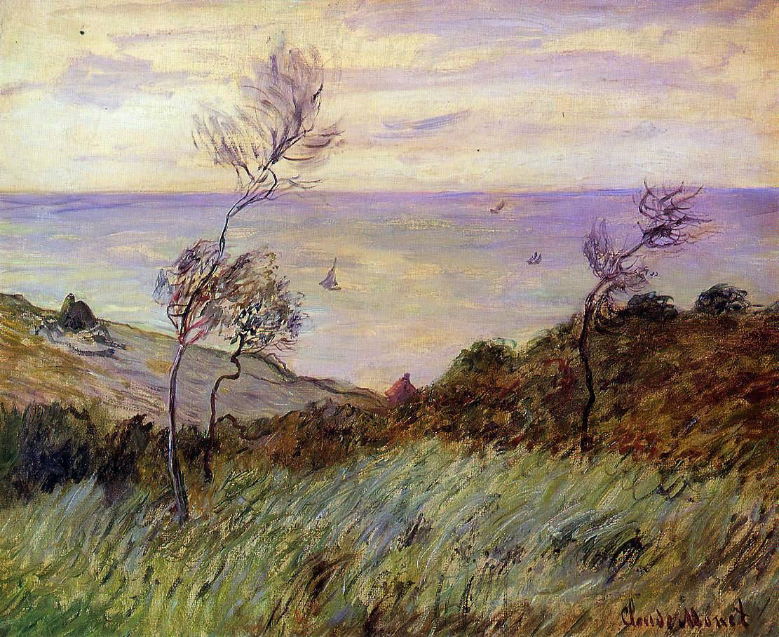 Claude Oscar Monet The Cliffs of Varengeville, Gust of Wind - Canvas Print