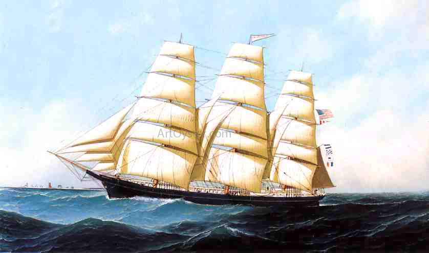 Antonio Jacobsen The Clipper Ship "Triumphant" - Canvas Print