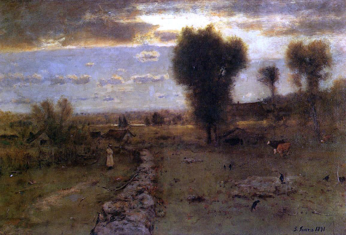 George Inness The Clouded Sun - Canvas Print