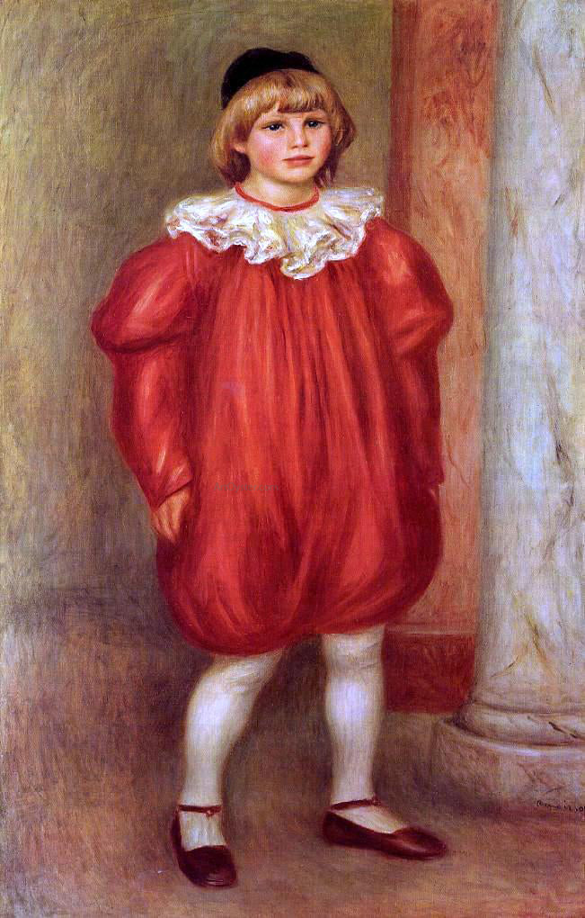 Pierre Auguste Renoir The Clown (also known as Claude Ranoir in Clown Costume) - Canvas Print