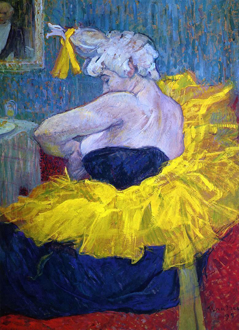 Henri De Toulouse-Lautrec The Clowness Cha-U-Kao Fastening Her Bodice - Canvas Print