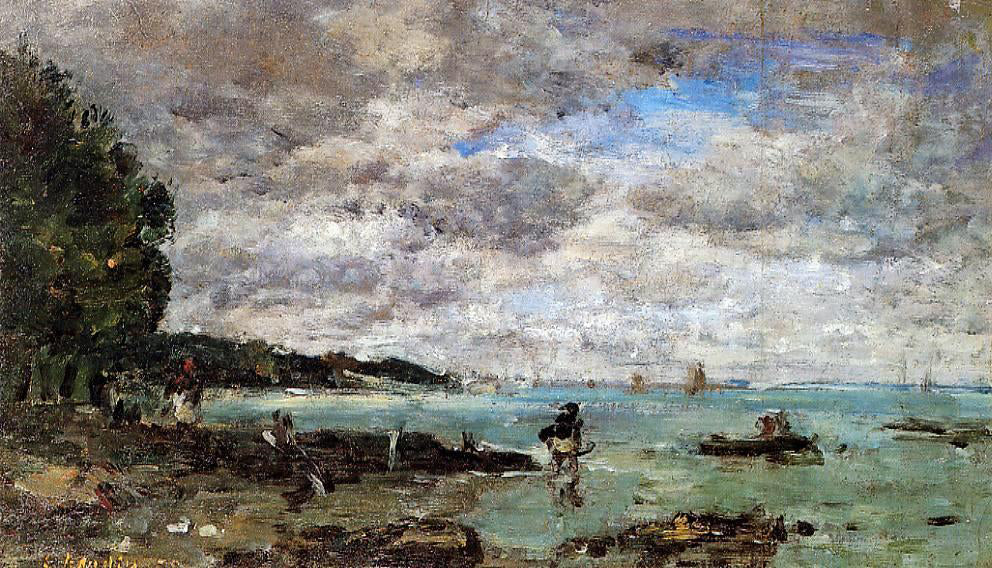 Eugene-Louis Boudin The Coastline at Plougastel - Canvas Print