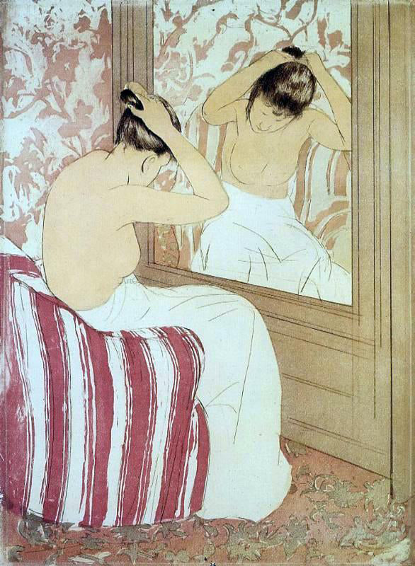 Mary Cassatt The Coiffure (study) - Canvas Print