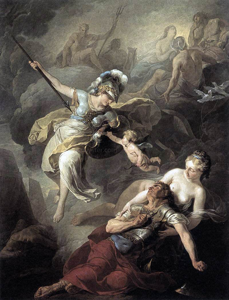 Joseph Benoit Suvee The Combat of Mars and Minerva - Canvas Print