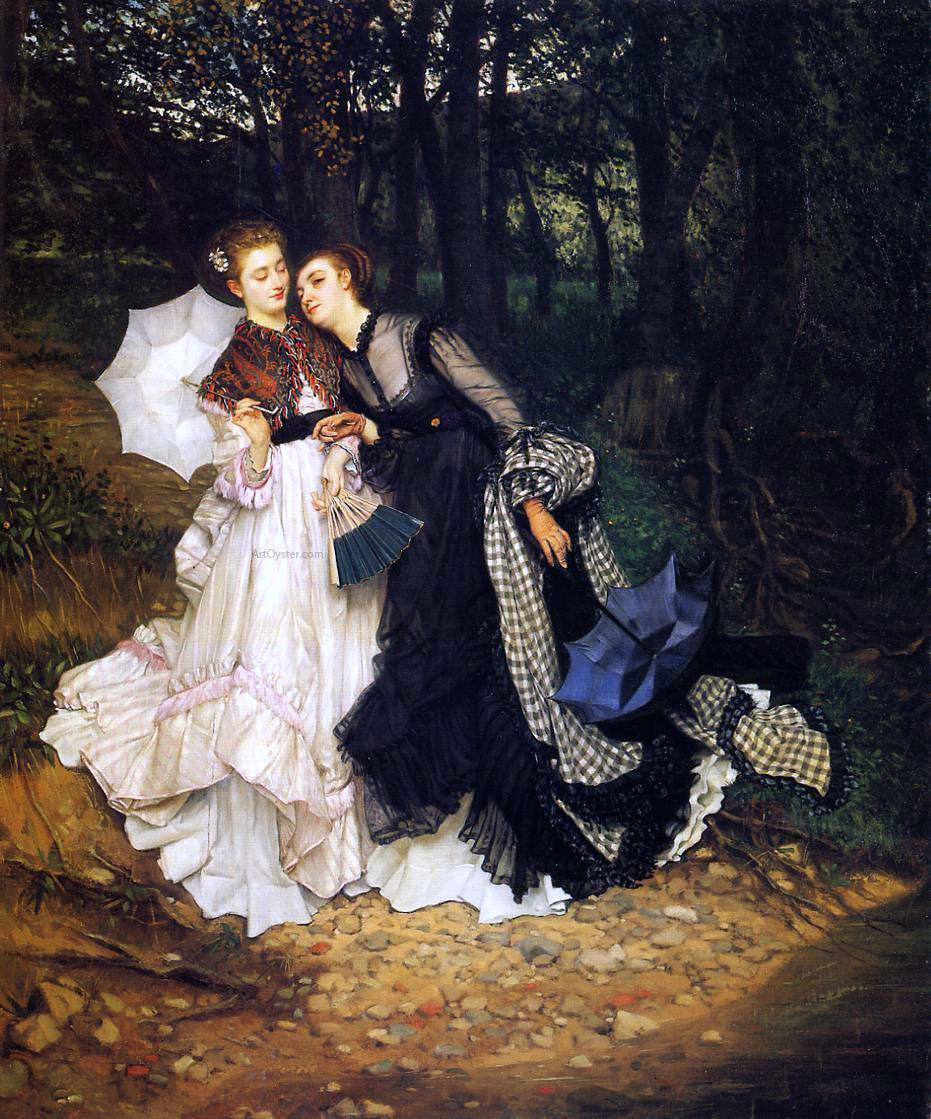 James Tissot The Confidence (also known as The Admission) - Canvas Print