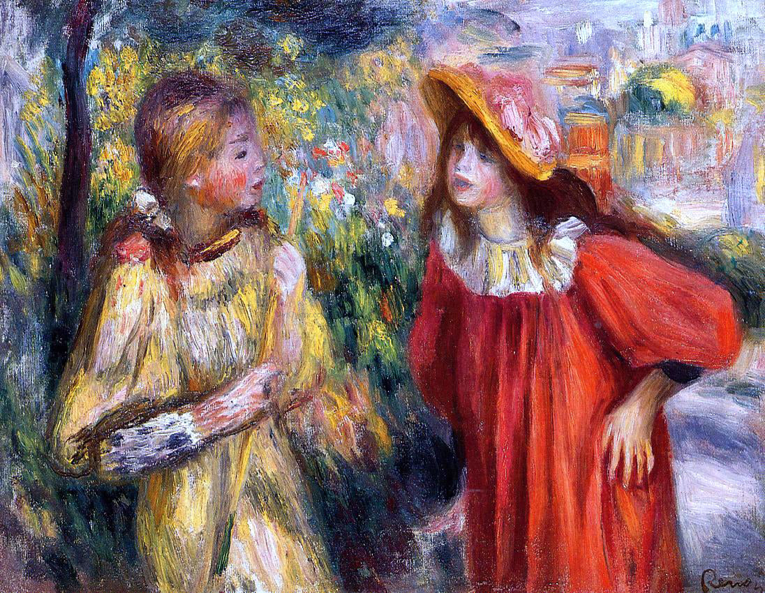 Pierre Auguste Renoir A Conversation - Canvas Print