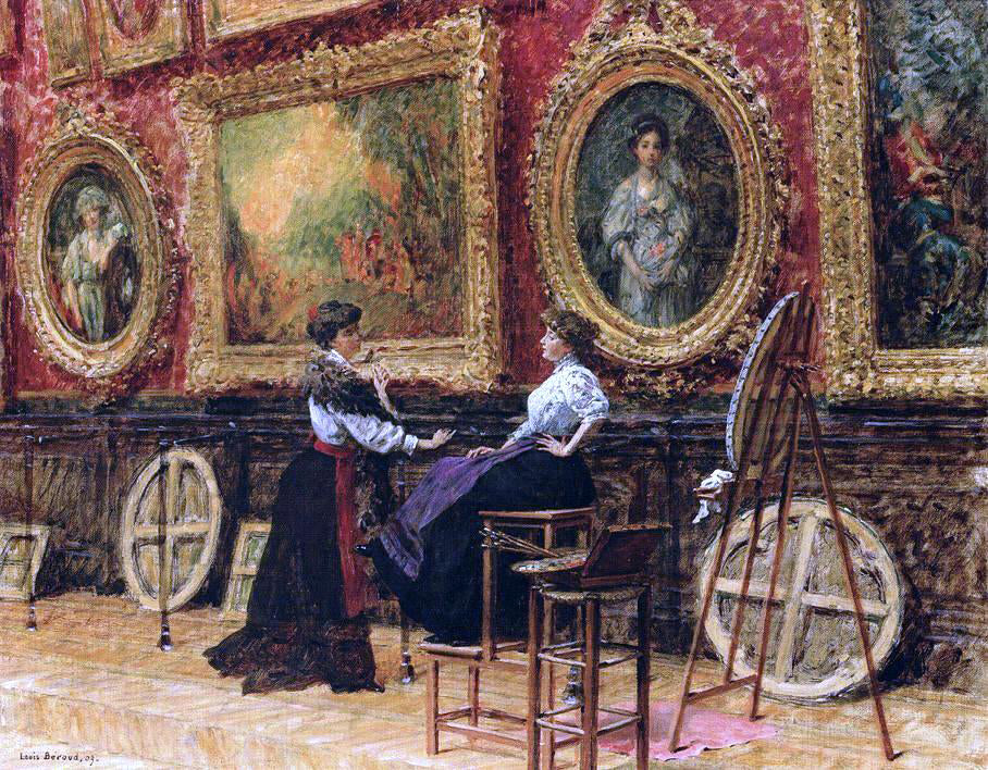 Louis Beroud A Copiests, Musee du Louvre - Canvas Print