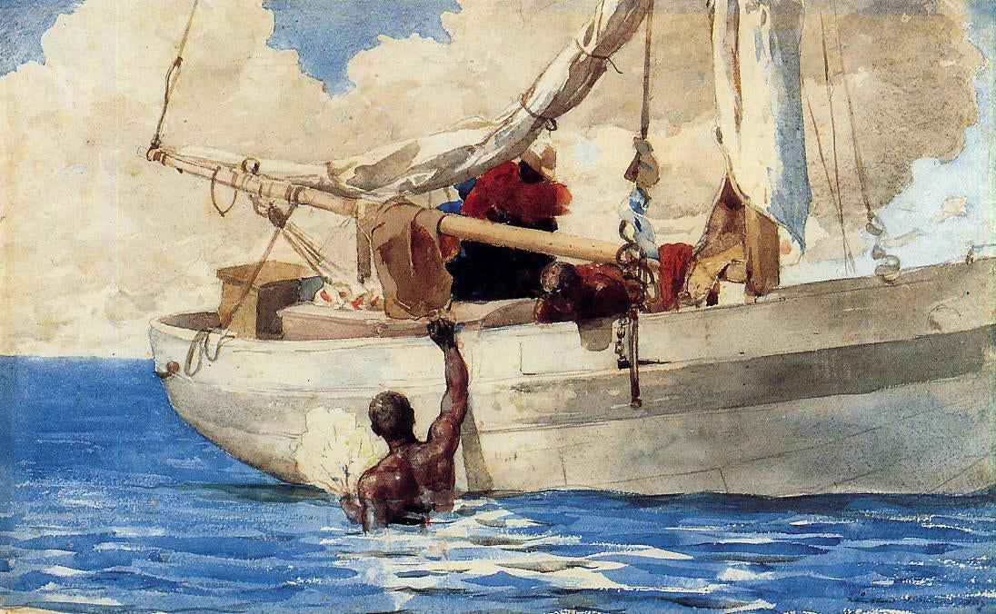 Winslow Homer The Coral Divers - Canvas Print