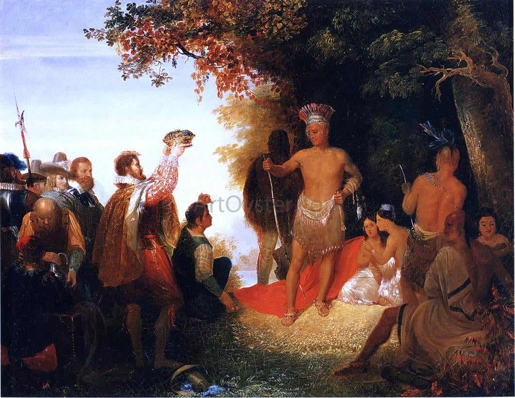 John Gadsby Chapman The Coronation of Powhatan - Canvas Print