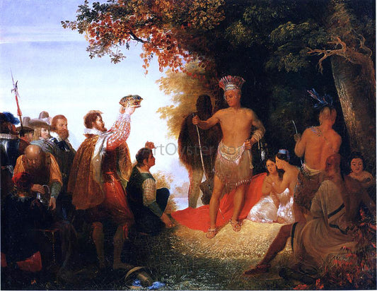 John Gadsby Chapman The Coronation of Powhatan - Canvas Print