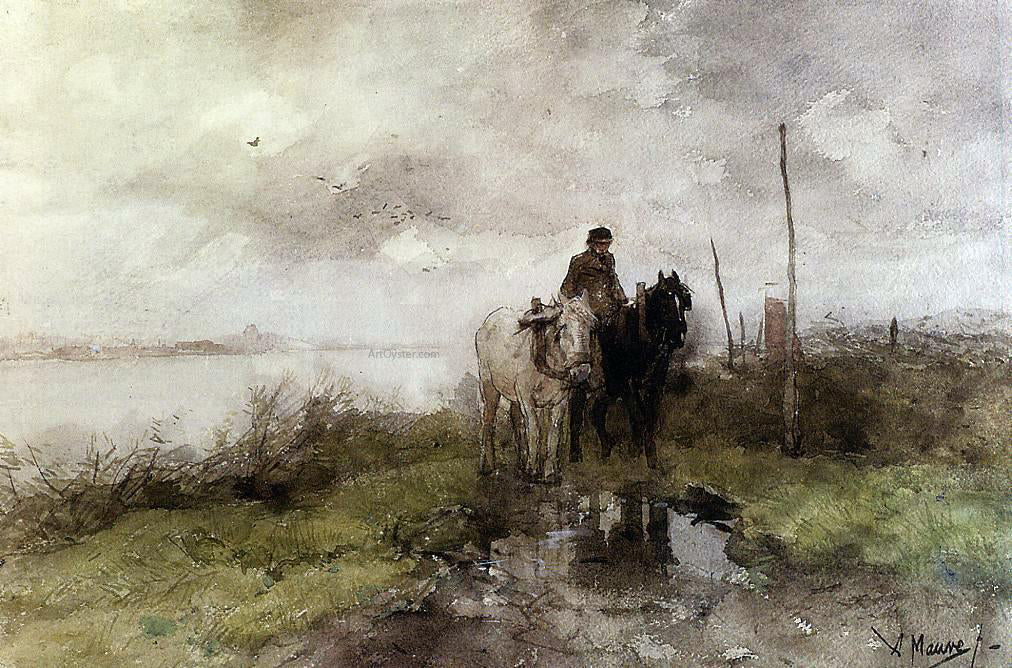 Anton Mauve The Country Road - Canvas Print