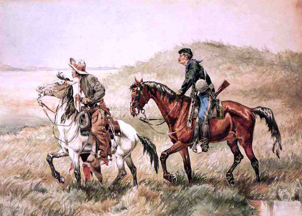 Frederic Remington The Couriers - Canvas Print
