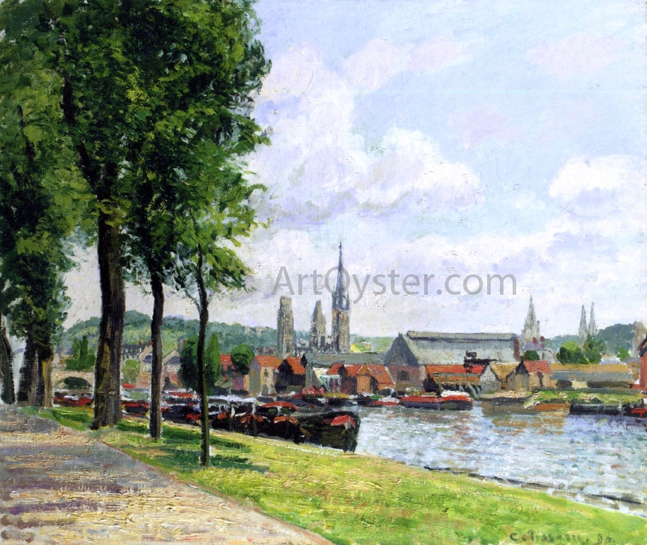Camille Pissarro The Cours-la-Riene, The Notre-Dame Cathedral, Rouen - Canvas Print