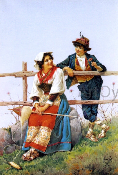 Filippo Indoni The Courtship - Canvas Print