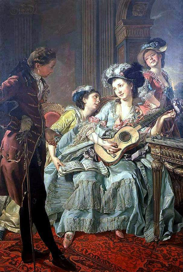 Louis-Rolland Trinquesse The Courtship - Canvas Print