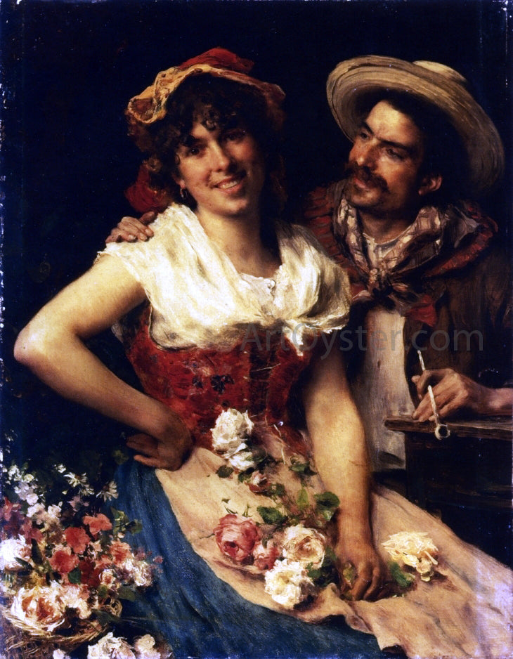 Federico Andreotti The Courtship of Giovane Fioraia - Canvas Print