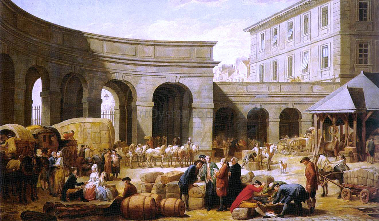 Nicolas-Bernard Lepicier The Courtyard of the Customs House - Canvas Print