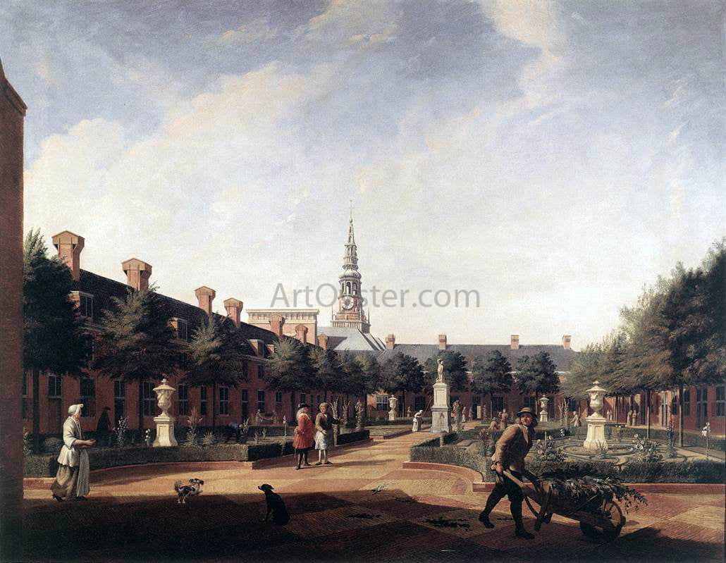 Vincent II Laurensz. Van der Vinne The Courtyard of the Proveniershof - Canvas Print
