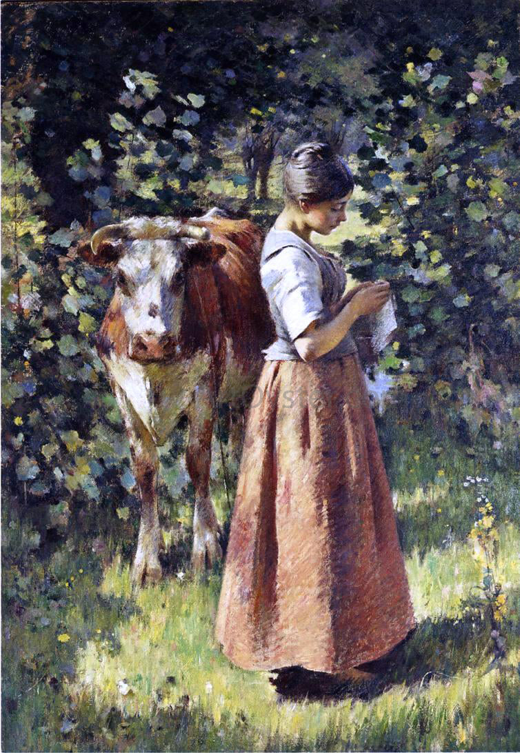 Theodore Robinson The Cowherd - Canvas Print