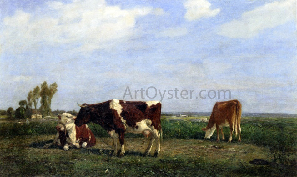 Eugene-Louis Boudin The Cows in a Meadow - Canvas Print
