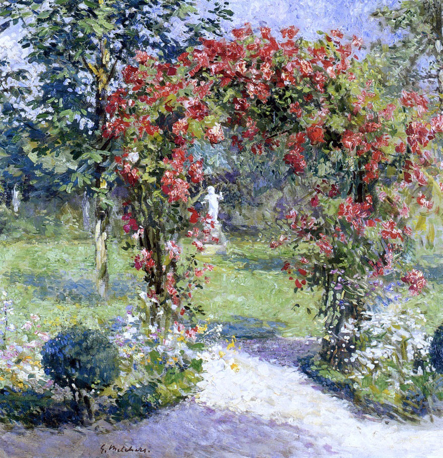 Gari Melchers The Crimson Rambler - Canvas Print