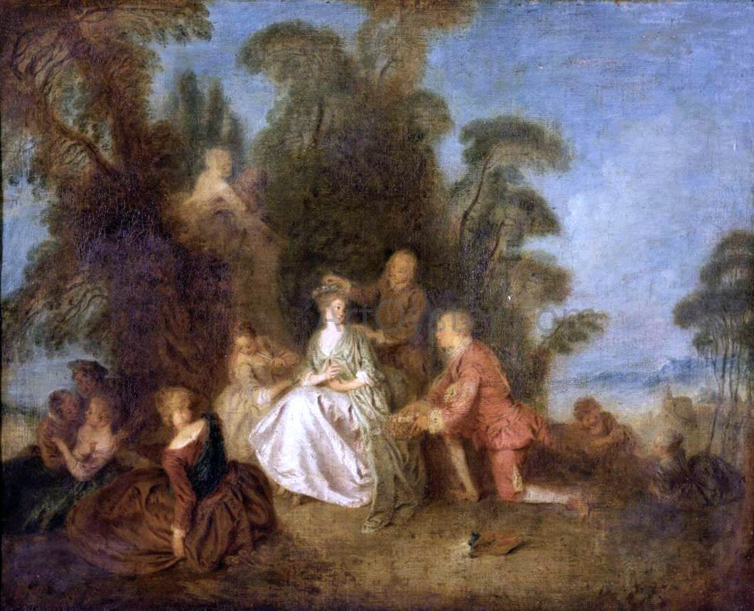 Jean Joseph Pater The Crowned Shepherdess (La Bergere Courronnee) - Canvas Print