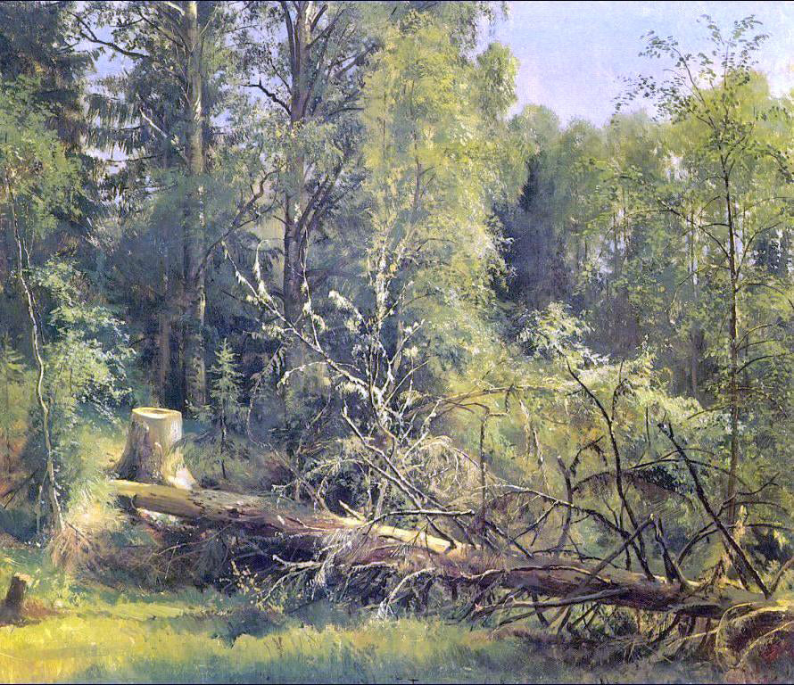 Ivan Ivanovich Shishkin The Cut Down Tree - Canvas Print