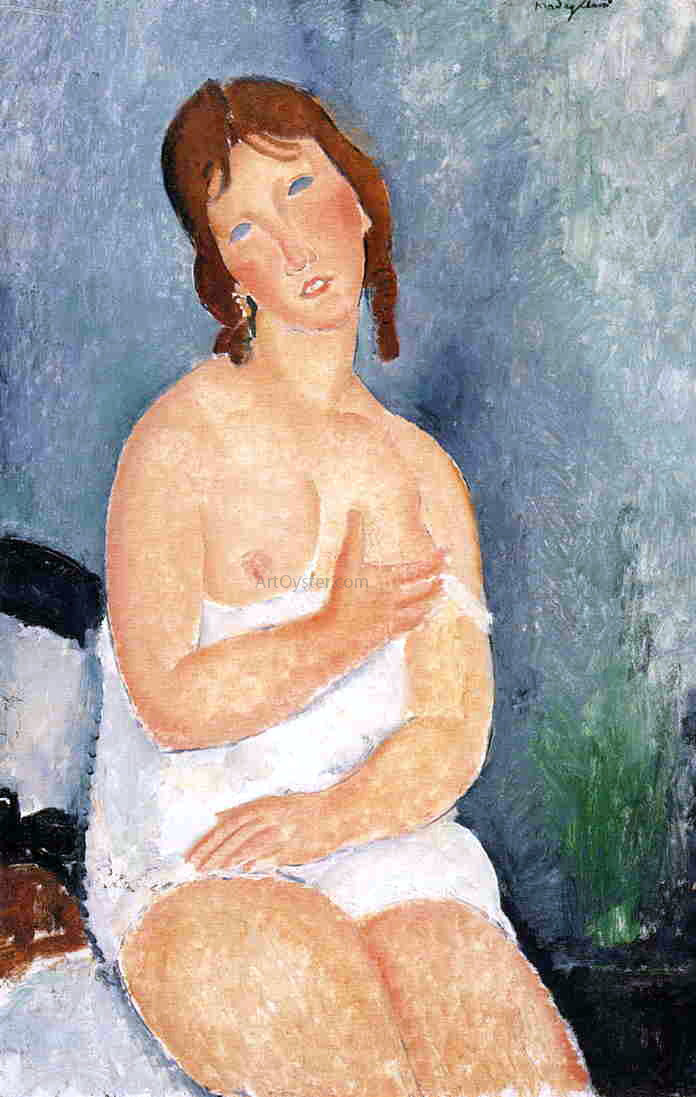 Amedeo Modigliani The Dairymaid (also known as Red Haired Young Woman in Shift) - Canvas Print