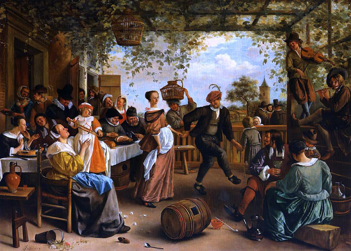 Jan Steen The Dancing Couple - Canvas Print