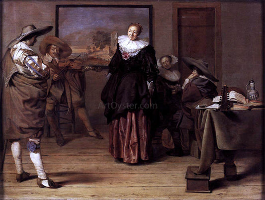 Pieter Codde The Dancing Lesson - Canvas Print