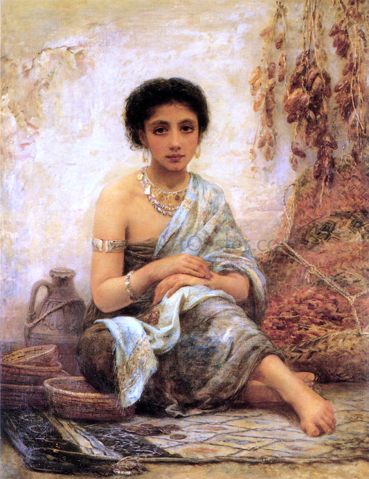 Edwin Longsden Long The Date Seller - Canvas Print