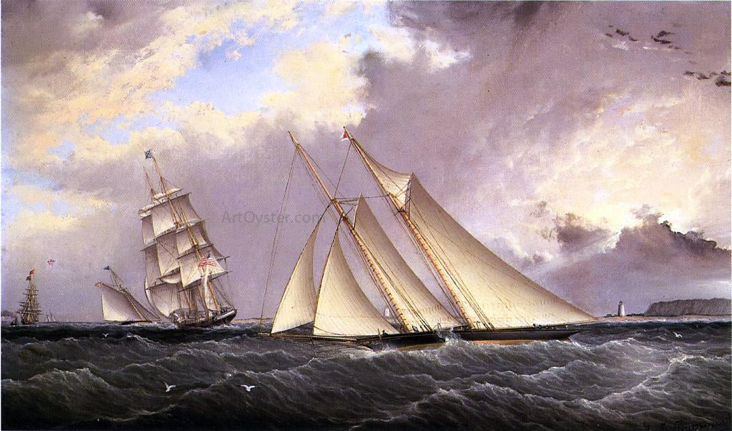 James E Buttersworth The Dauntless off Sandy Hook - Canvas Print