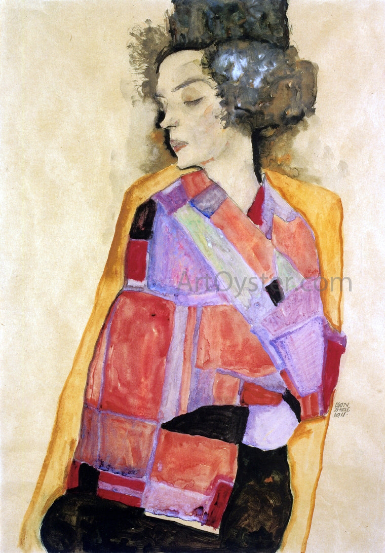 Egon Schiele The Daydreamer (Gerti Schiele) - Canvas Print